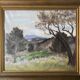 HST painting dated 1959 beautiful "Landscape with mountain" signed + frame