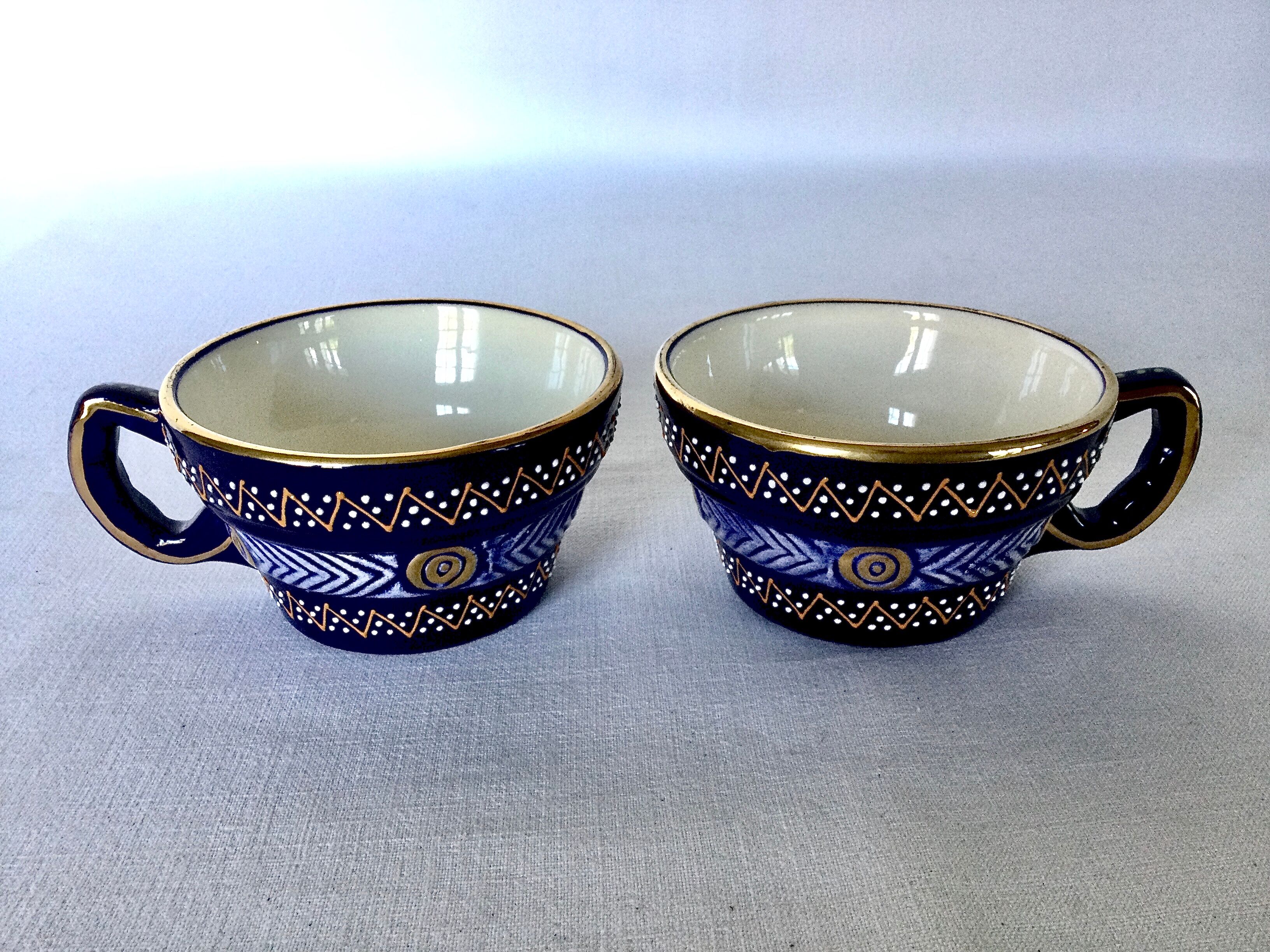 HB Quimper earthenware lunch pair