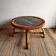 Rattan and bamboo coffee table with a marble look.