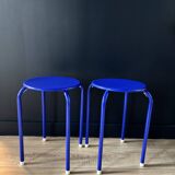Blue Klein metal stool