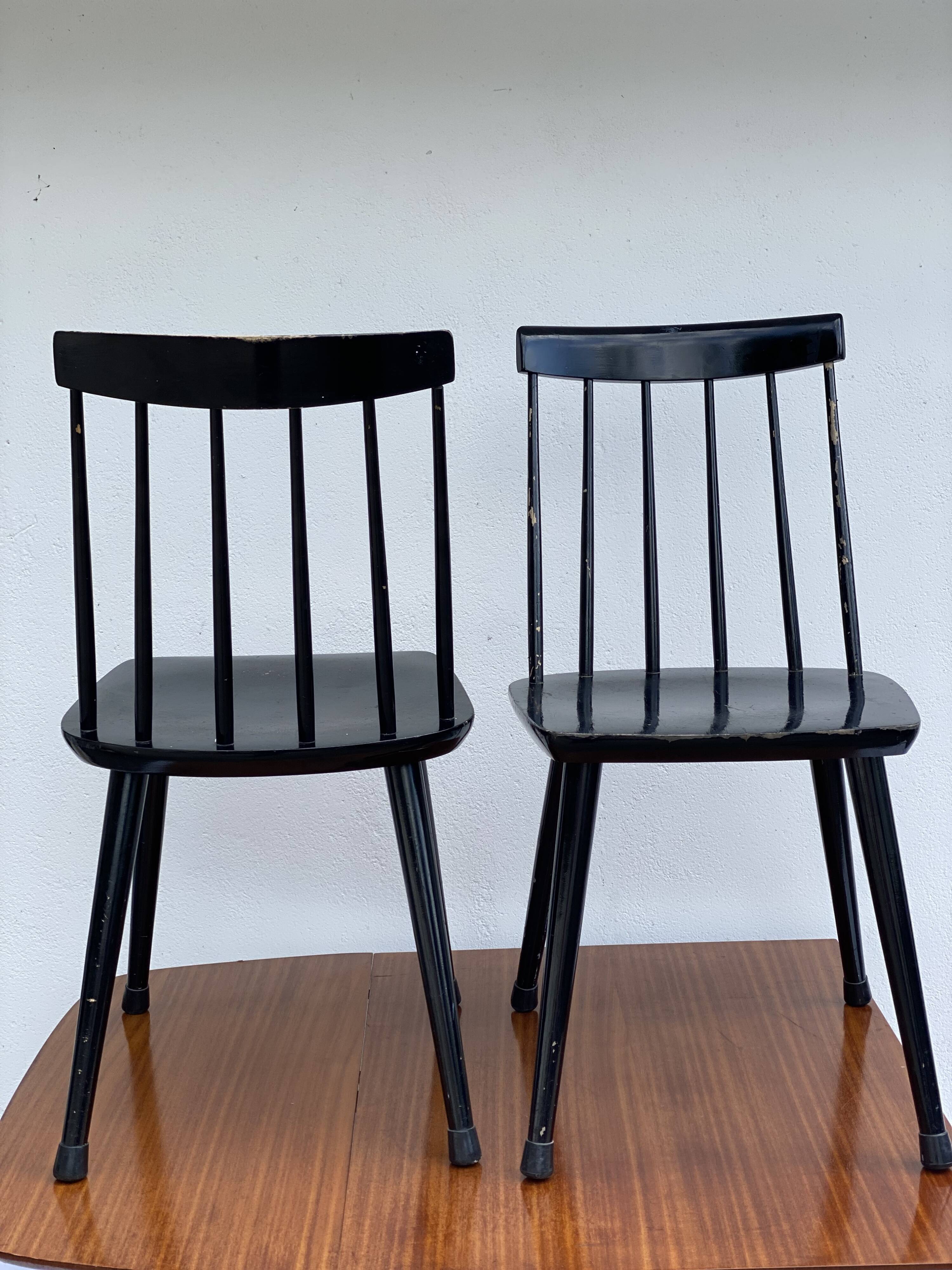 Teak Drop Leaf Dining and 2 Danish Spindle Back Chairs