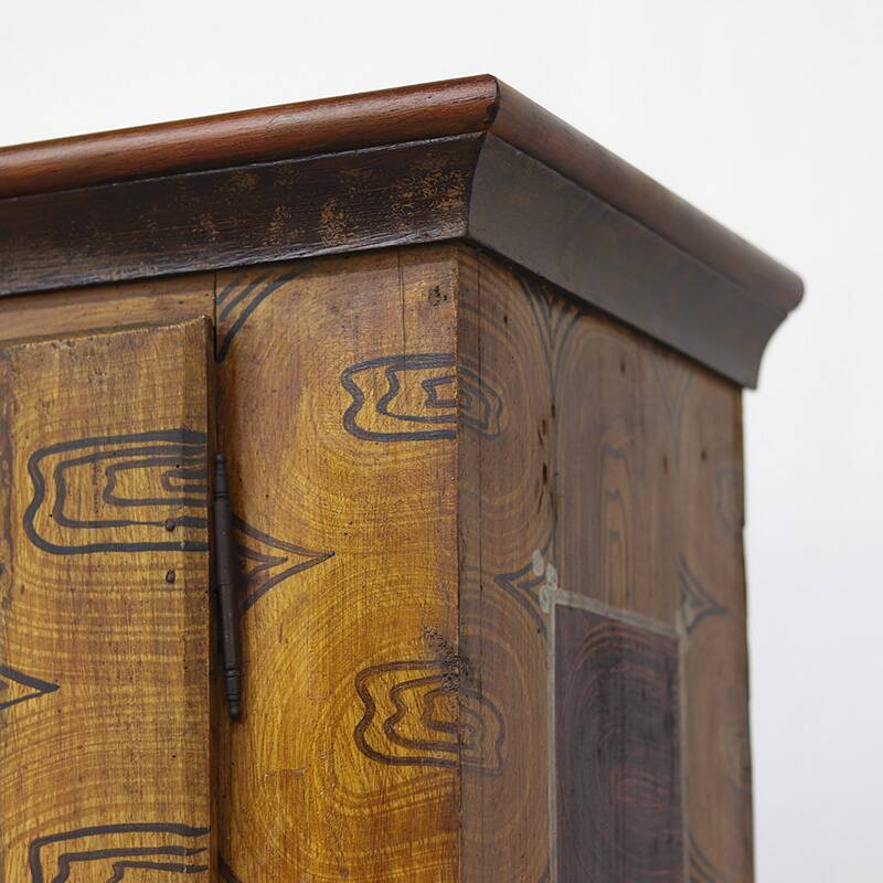 Folk art painted bridal armoire