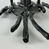 60's 70's brutalist wall lamp iron & glass wall sconce design