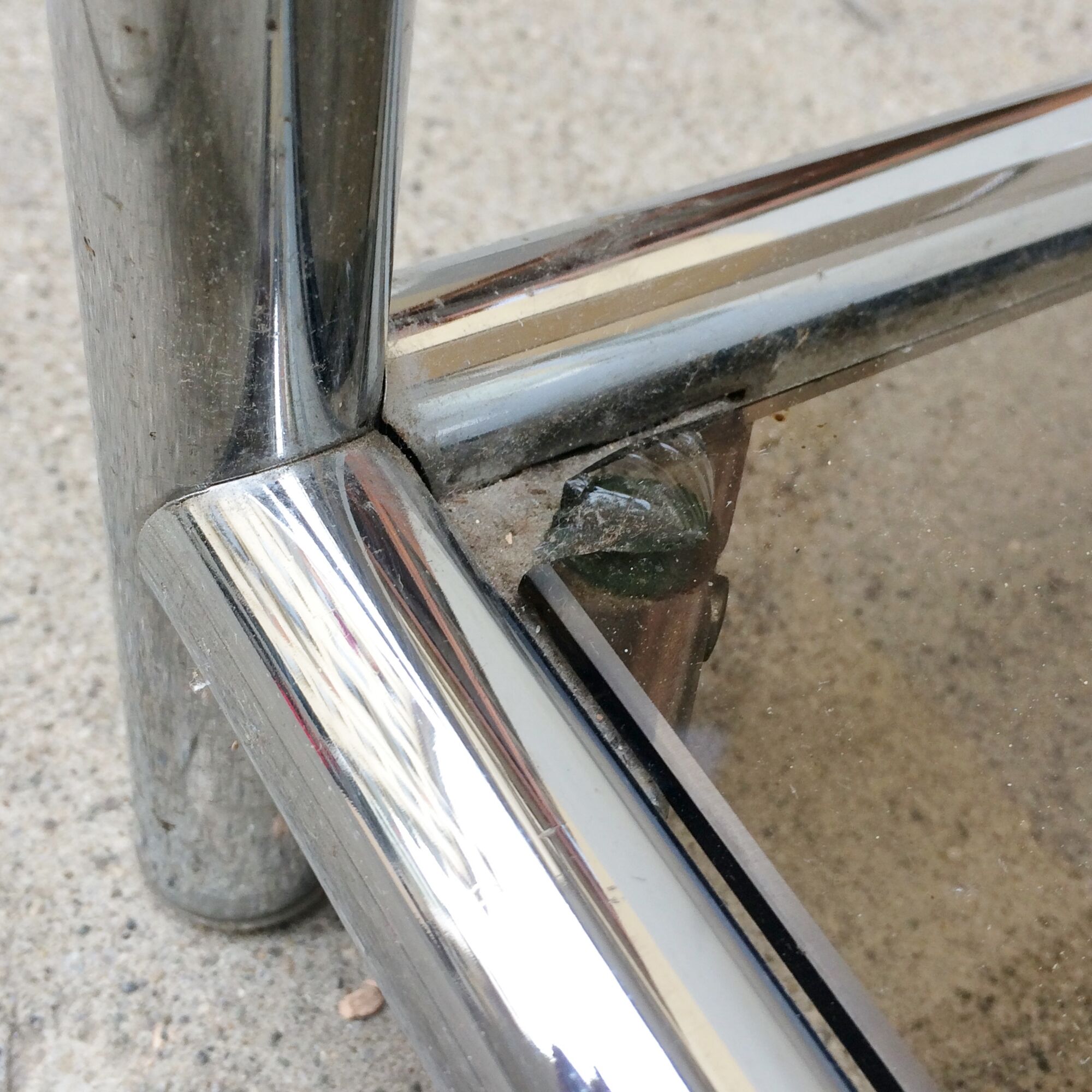 Shelf chromed metal furniture