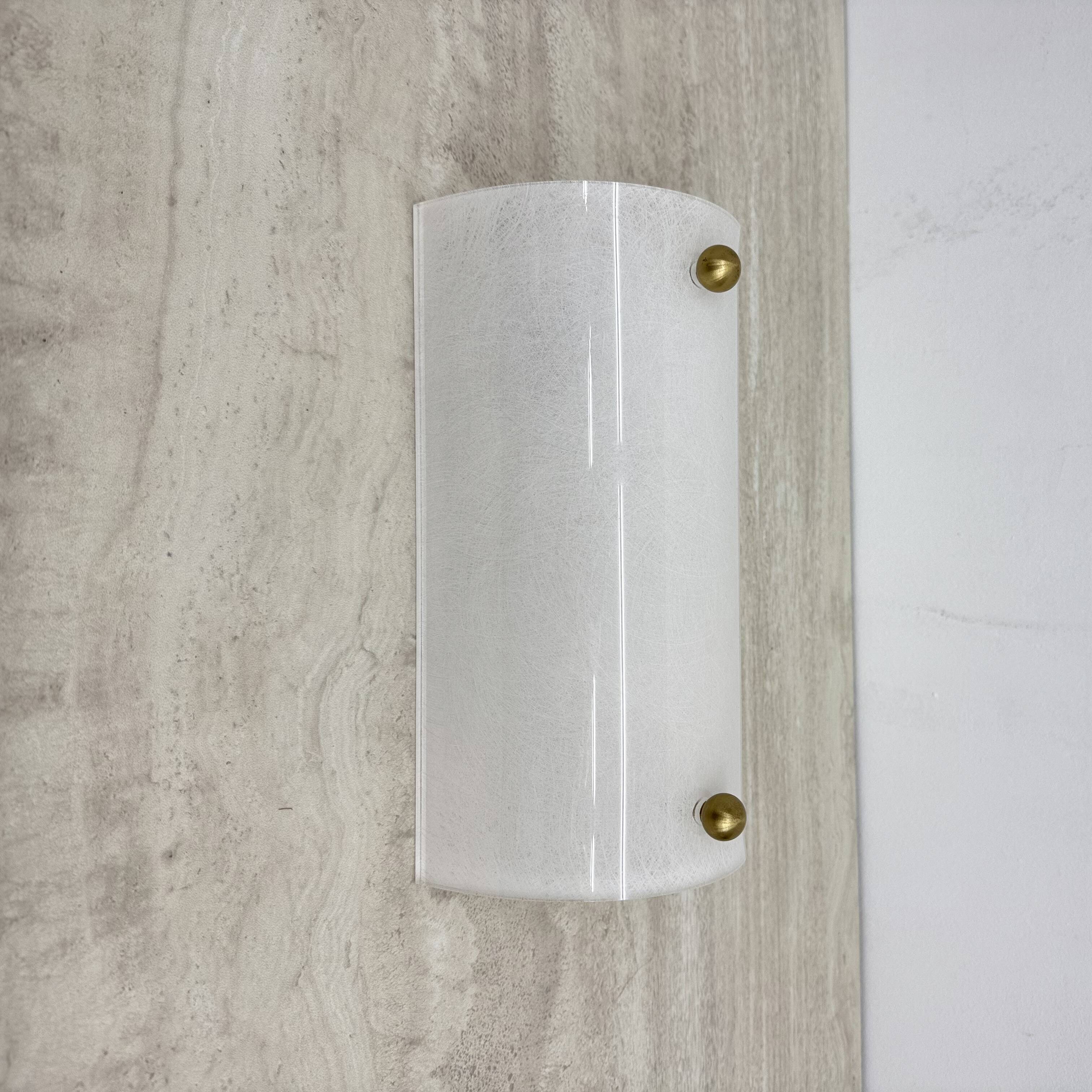 Vintage lucite and brass wall lamp ,1970s