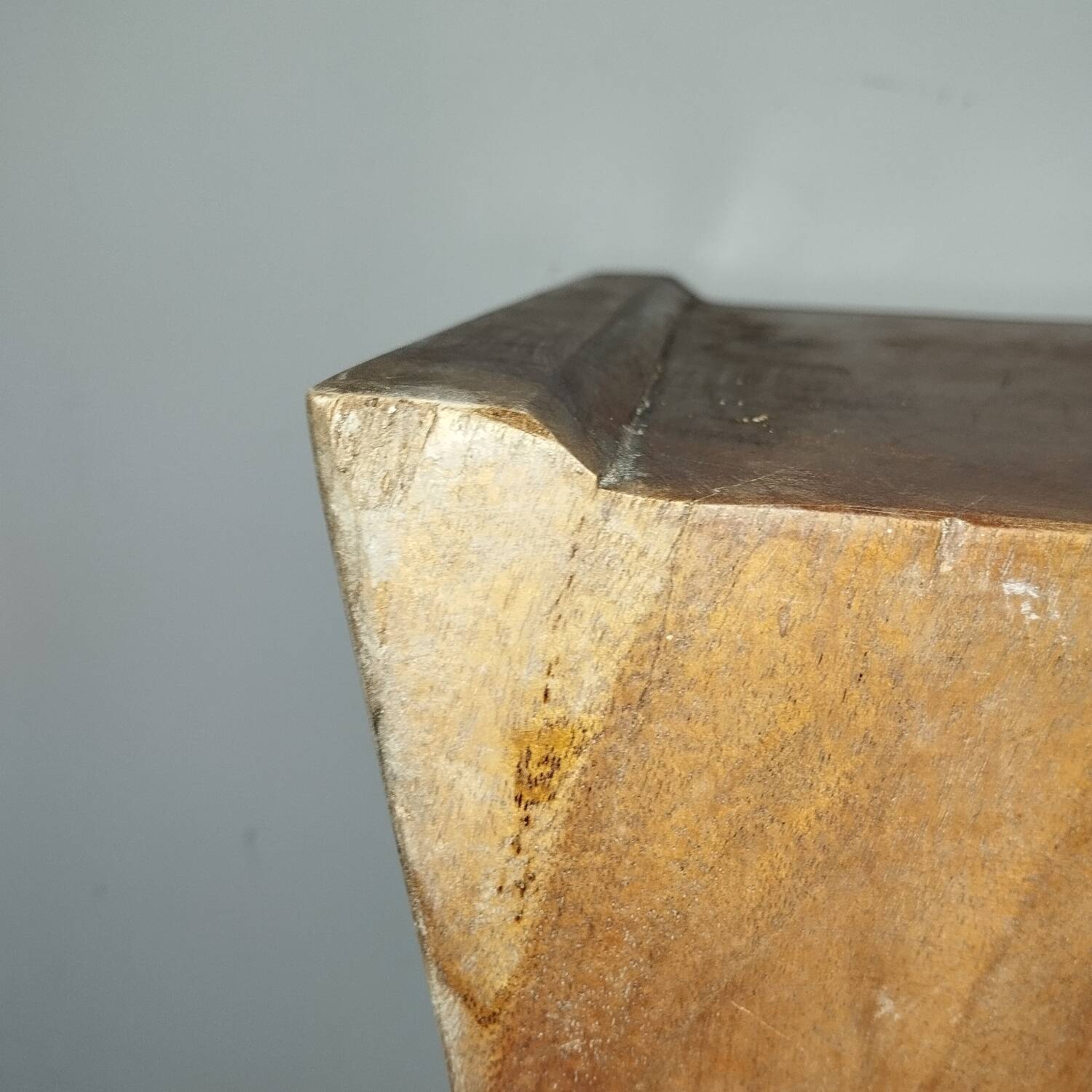 Brutalist monoxyl wooden stool