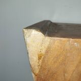 Brutalist monoxyl wooden stool