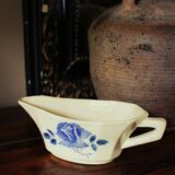 Blue rose sauce boat Digoin Sarreguemines