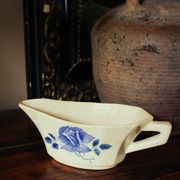 Blue rose sauce boat Digoin Sarreguemines