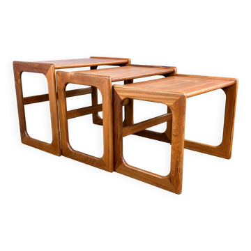 Set of three nesting tables by Salin Nyborg, teak, 1960s