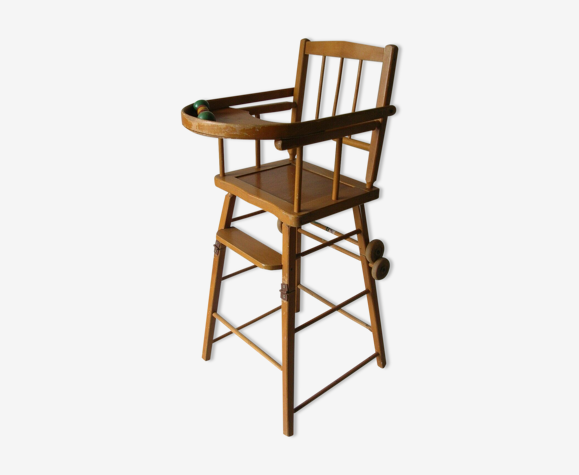 Chaise haute en bois