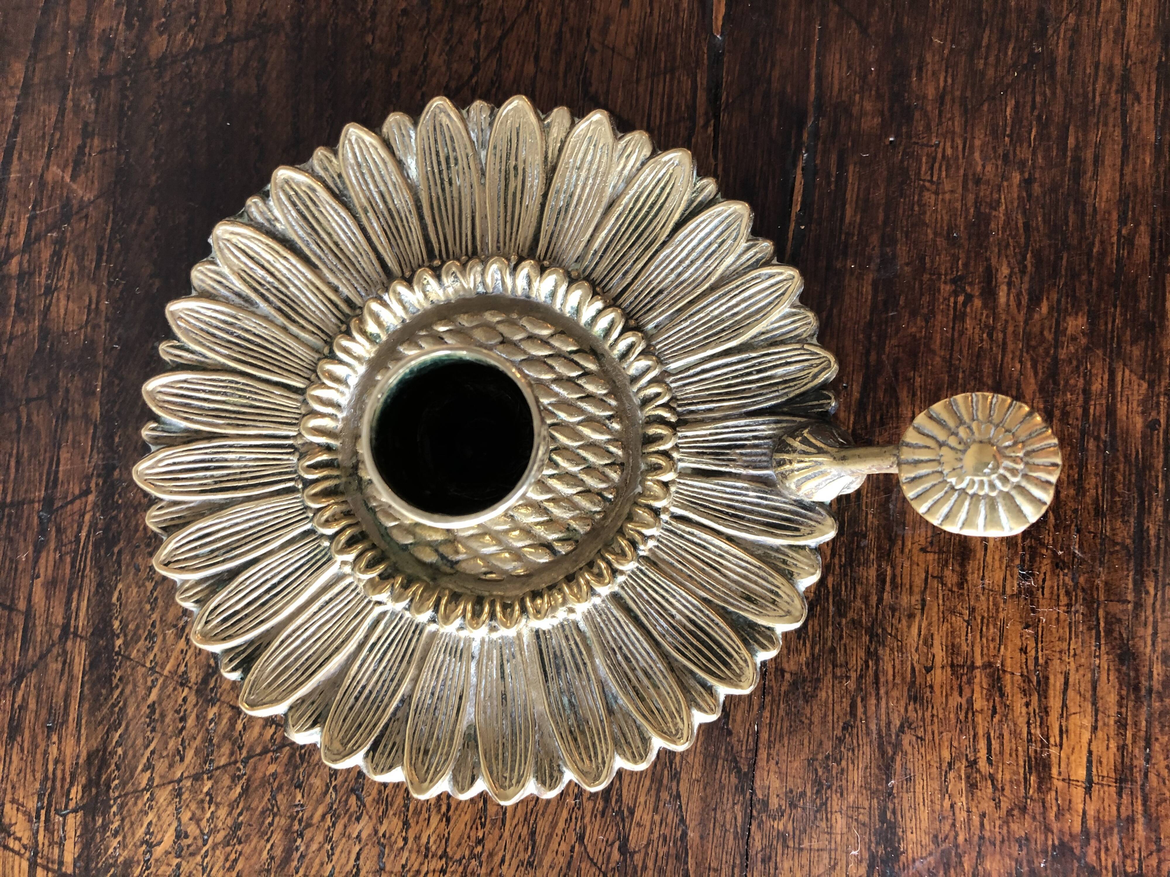 Brass hand-held candlestick