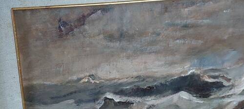 Giuseppe MANFREDI (1934 - 1987) Marina Painting Oil on Canvas 70 X 50