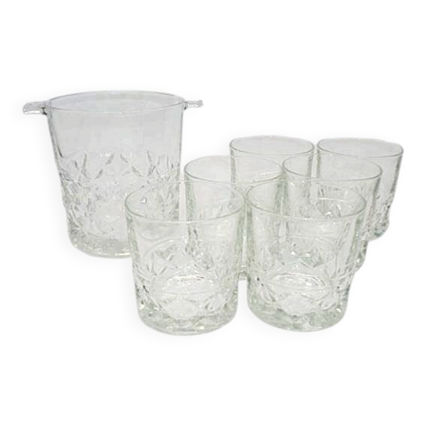 Seau à glace assorti de 6 verres