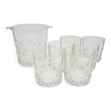 Seau à glace assorti de 6 verres