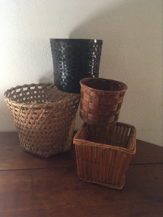 Matching wicker jars