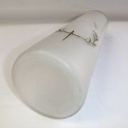 Old art nouveau vase frosted glass cylinder leaf decoration