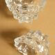 Pair of moulded glass candlesticks