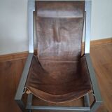 Brown leather armchair, J-Line