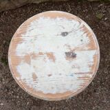 High stool in recycled style wood