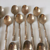 Vintage 1960s Bamboo Brass Cutlery Set