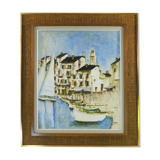 Huile sur toile le port de St-Tropez signé Georges damin