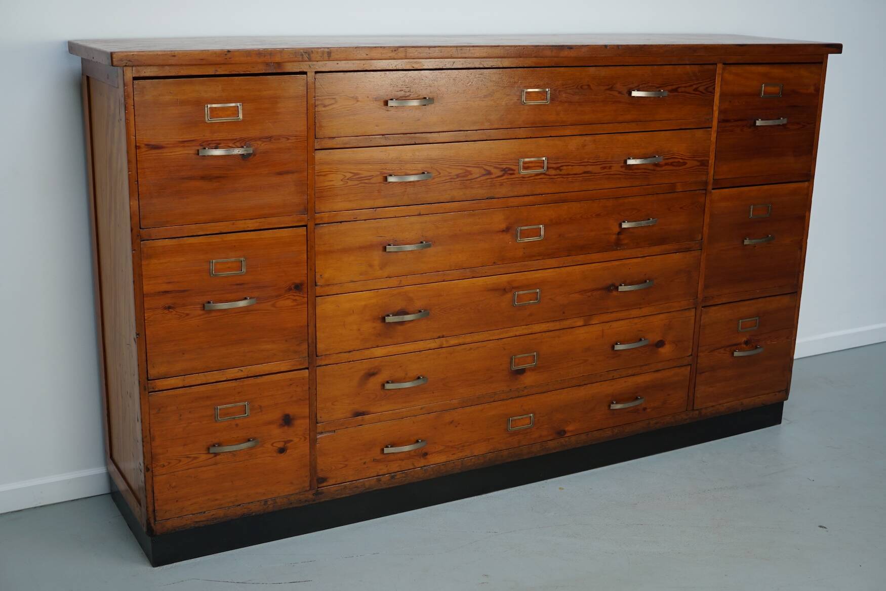 Dutch Pitch Pine Apothecary / Filing Cabinet or Sideboard, 1930s
