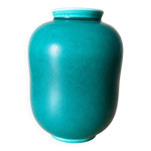 Wilhelm Kåge vase for Gustavsberg, turquoise glaze, hand-turned, Sweden