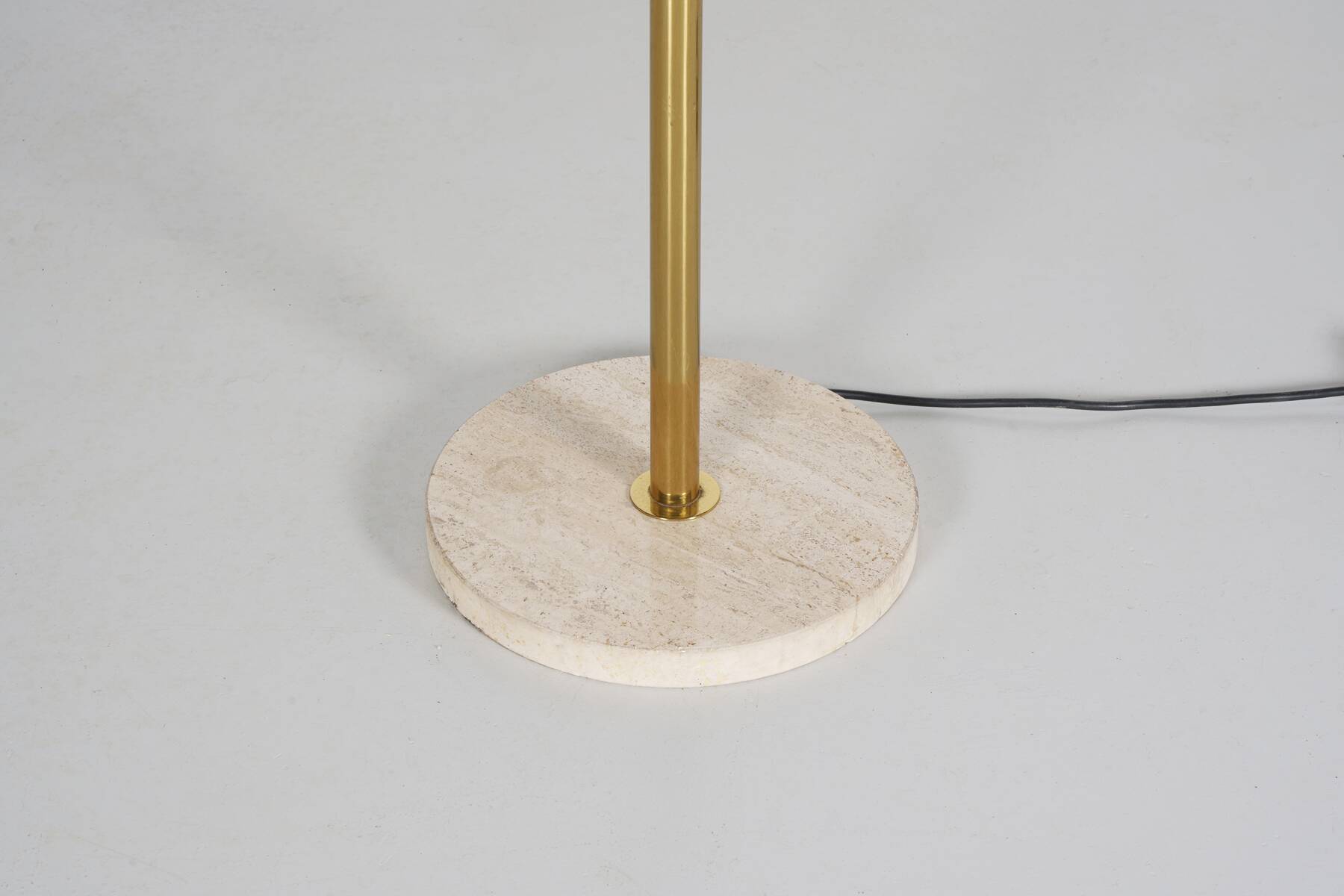 Brass and Burgundy stone floor lamp circa 1970