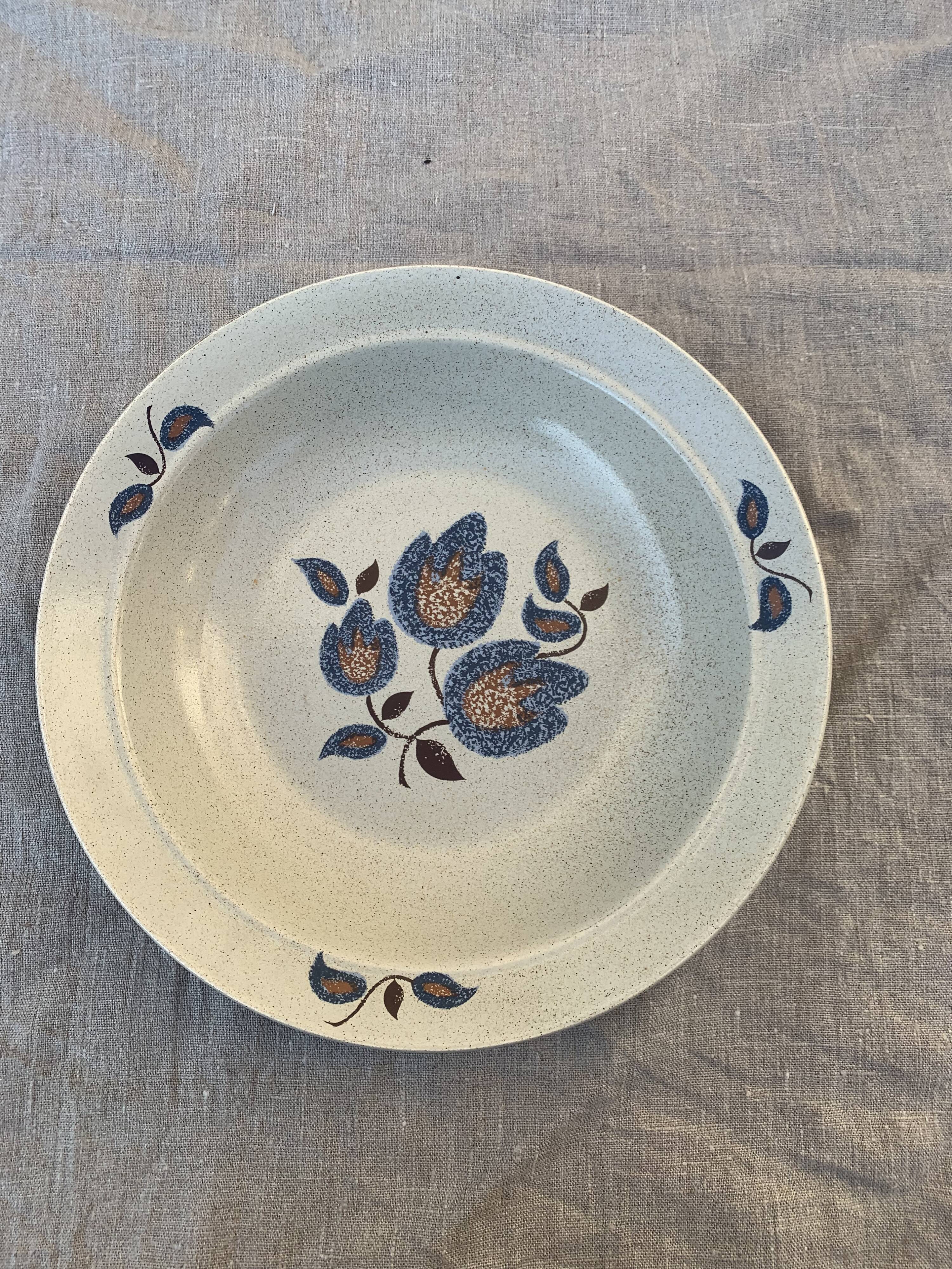 Hollow earthenware dish model sologne st Amand france vintage