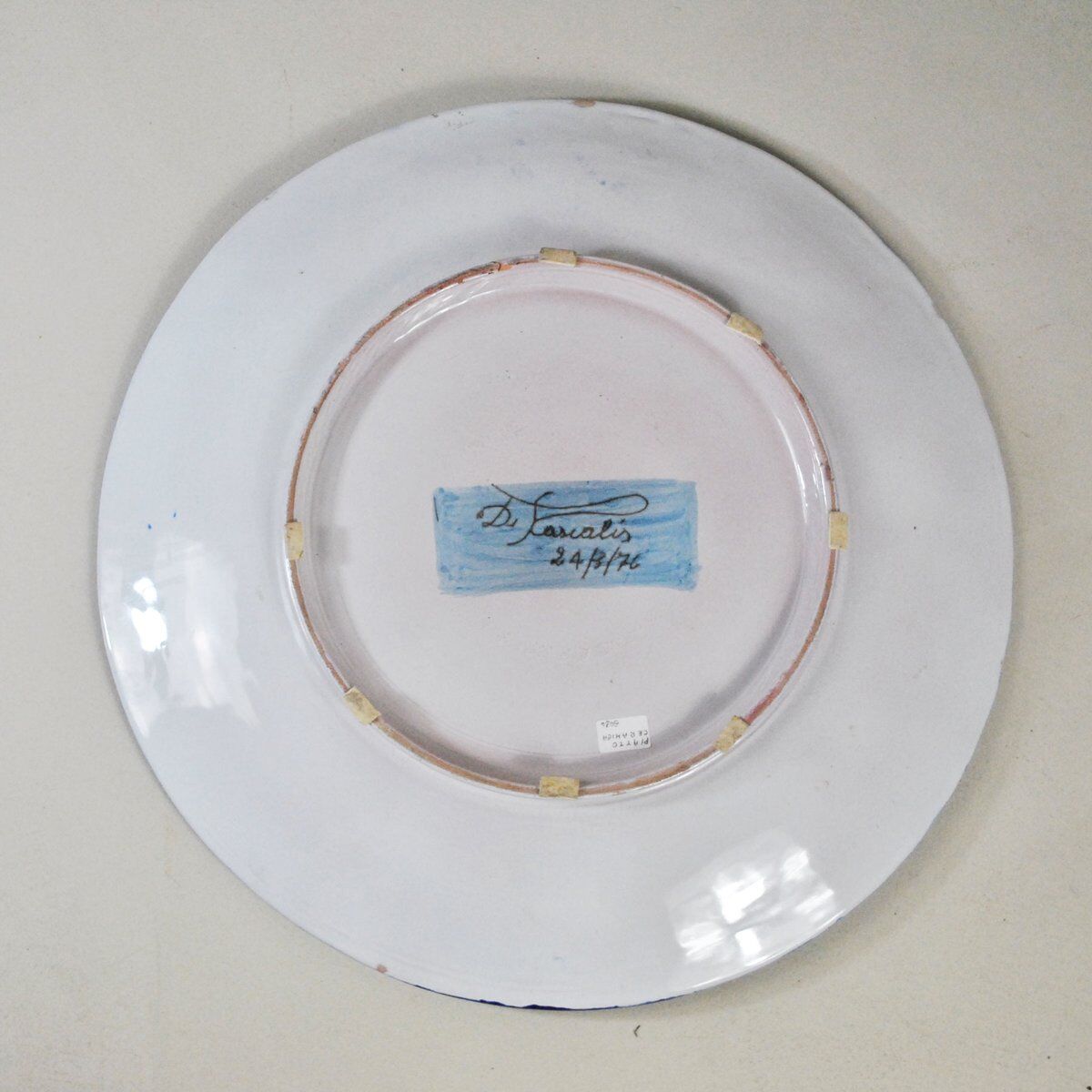 Sculptural ceramic plate by De Pascalis, 1970s