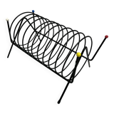 Porte-revues vintage en métal laqué noir – Design 1950s multicolore