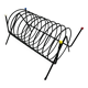 Vintage black lacquered metal magazine rack – 1950s multi-color design