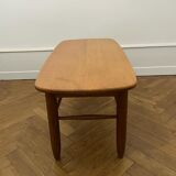 Solid oak coffee table, French work, 1960s