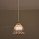 Large suspension in holophane pleated glass prismatic old lampshade