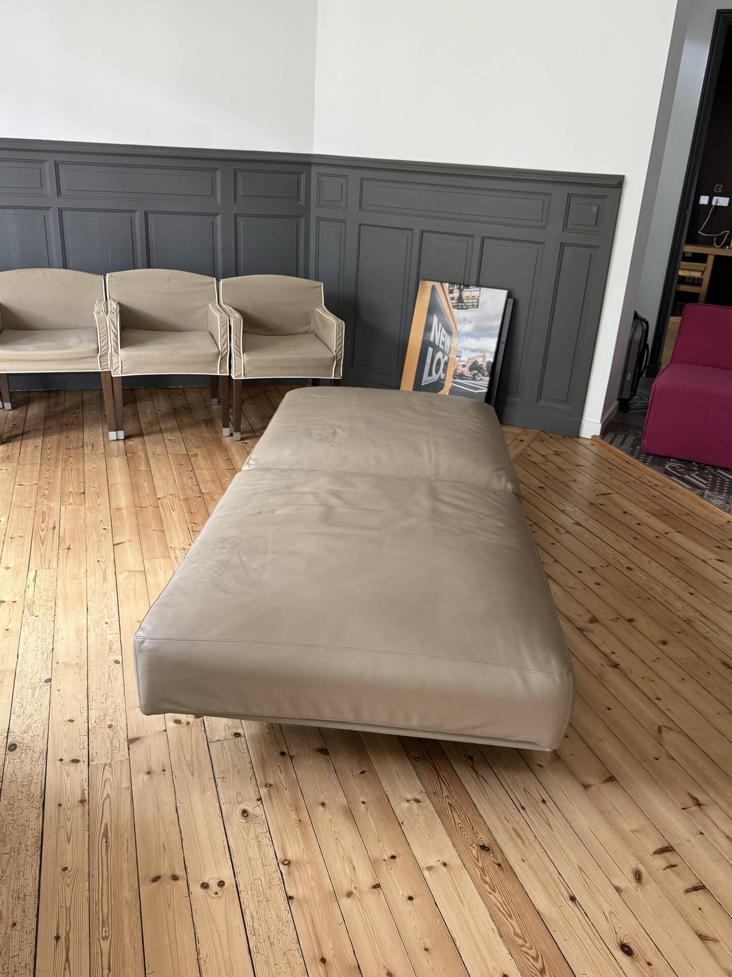 Leather bench