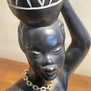 African women's plaster lamp signed Pagliani