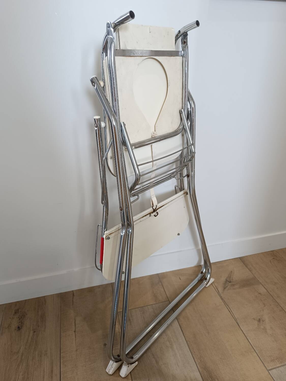 Vintage chrome and plastic baby high chair