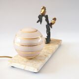 Marble and bronze lamp