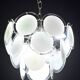Disc white Murano glass chandelier by Vistosi