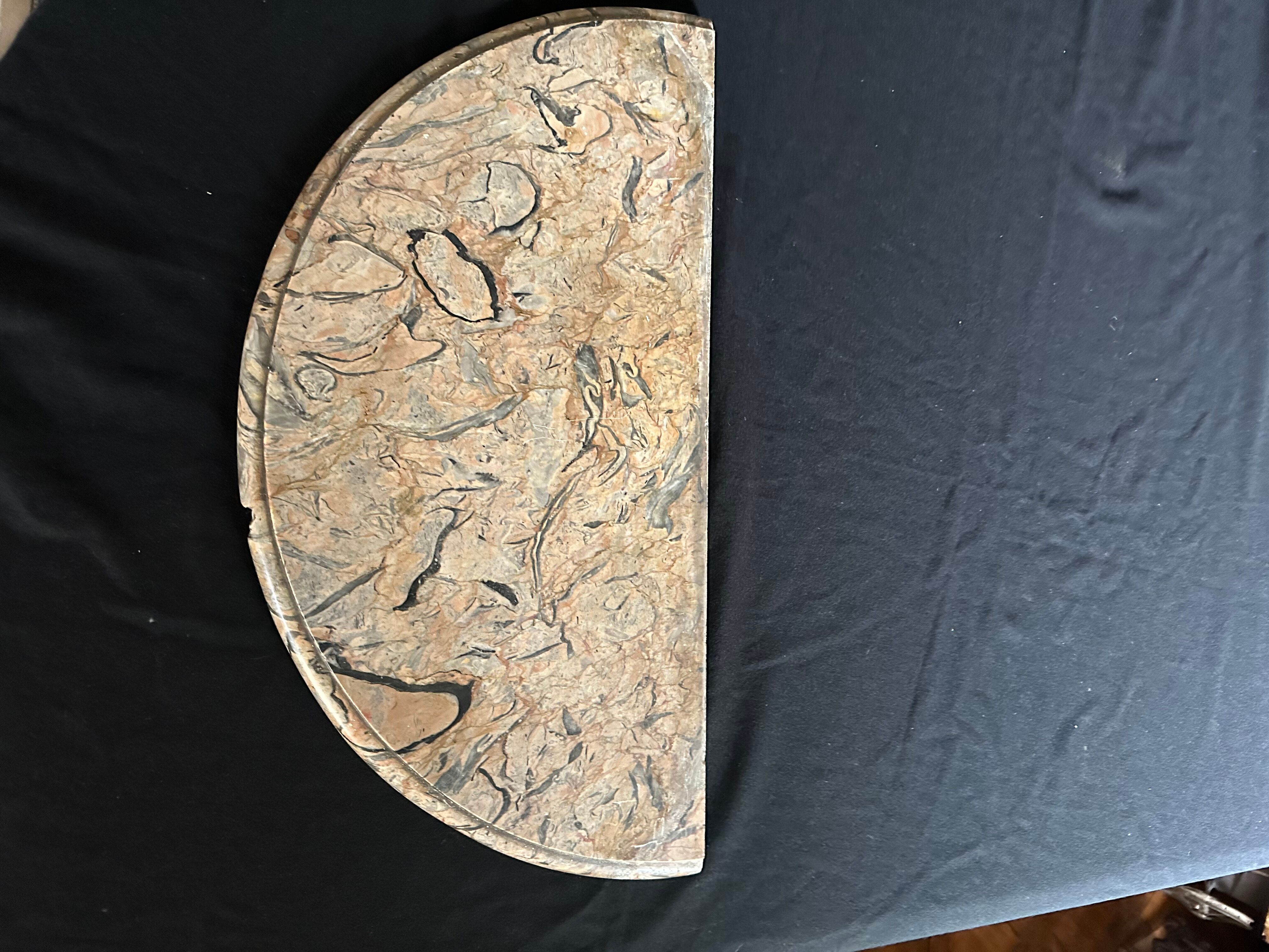 Wall lamp console - half moon carved wood old gilded