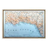 Printed in 1909, map of the Ligurian coast