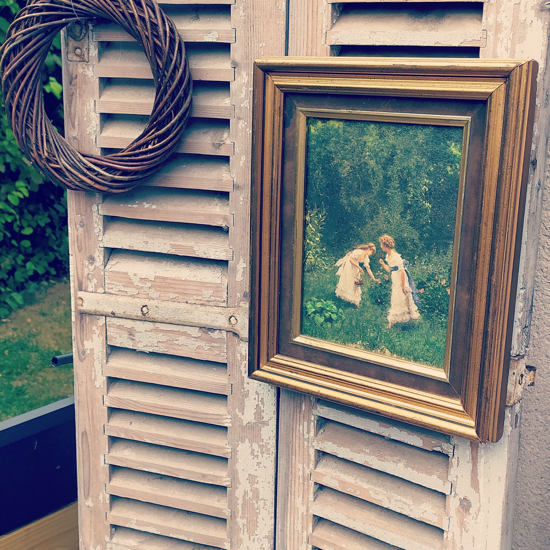 Painting "Young Girls in a Garden" by F. Didioni