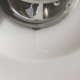 40s/50s pendant light in frosted glass and chrome