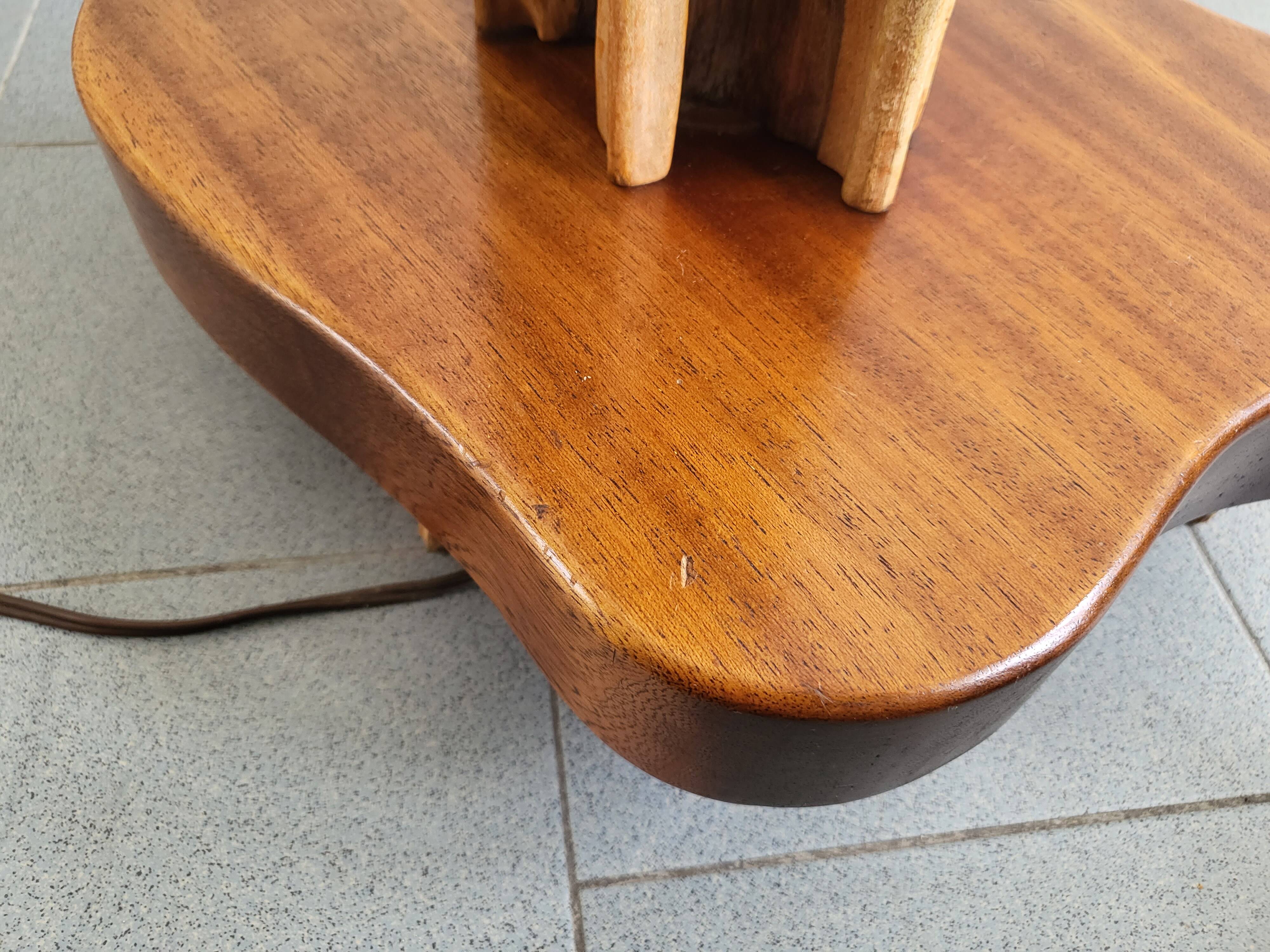 Vintage driftwood & mahogany floor lamp 1960s