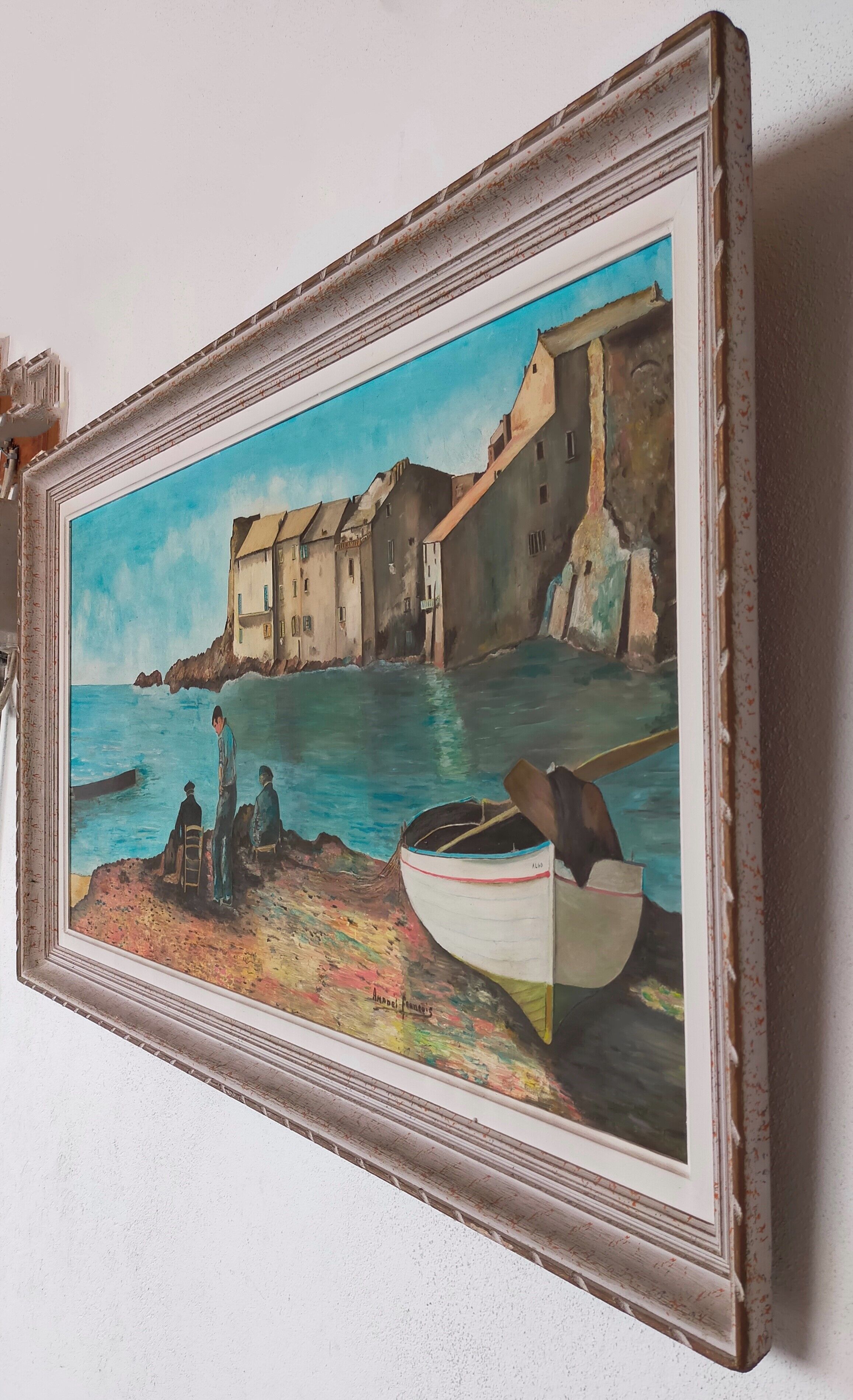 Erbalunga, Corsica oil on panel signed Amadei François