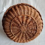 Old basket in braided wicker