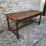 Extendable oak farmhouse table