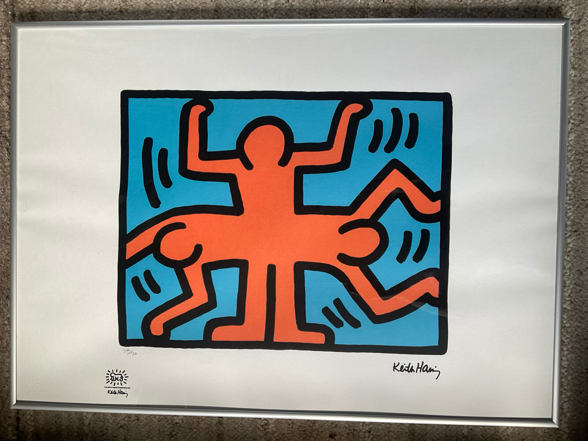 Numbered keith haring silkscreen with certificate.