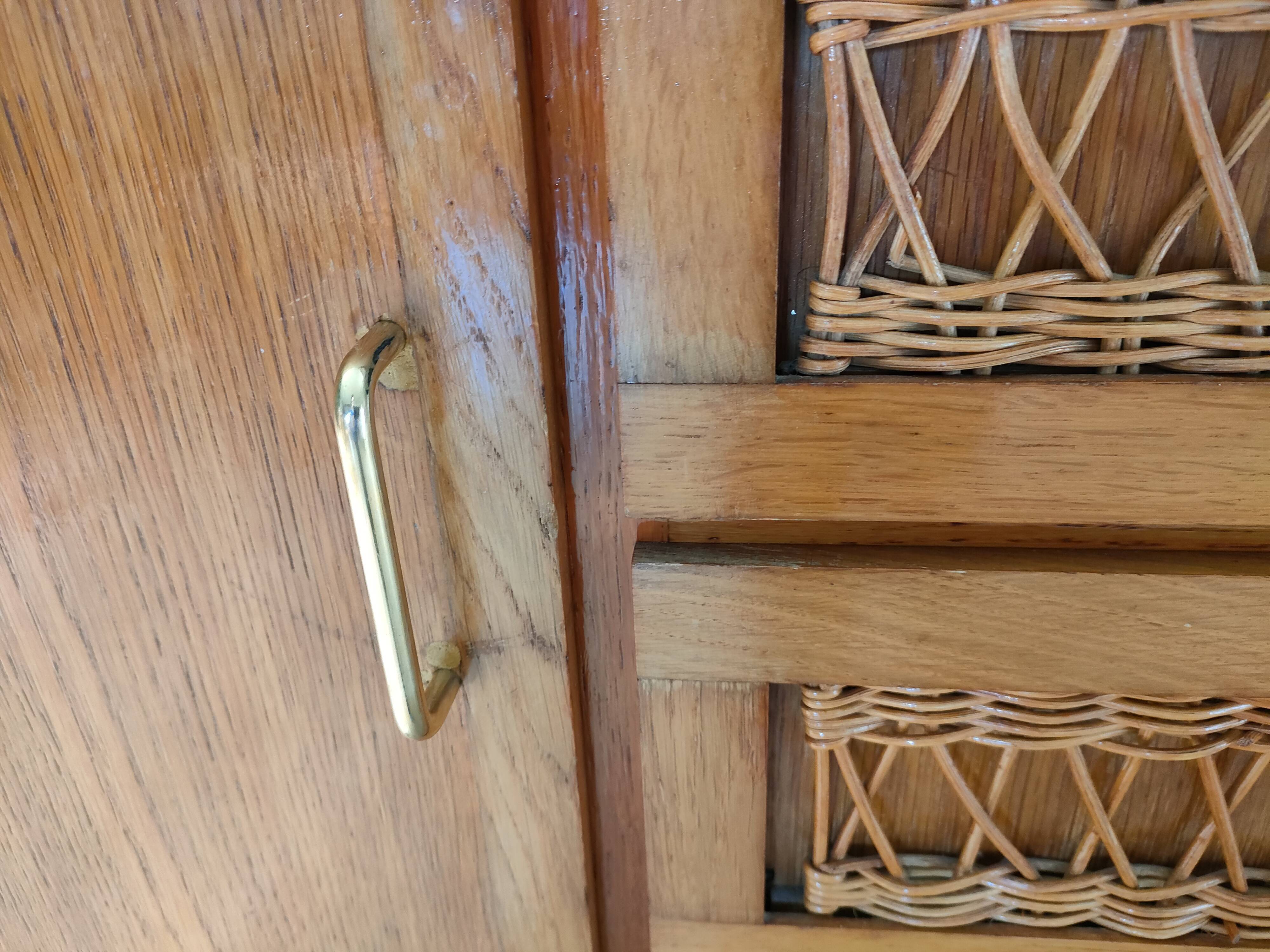 Rattan drawer sideboard